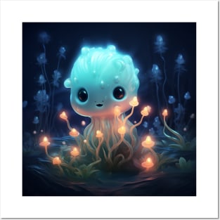 Lumalee - Cute little bioluminescent character Posters and Art